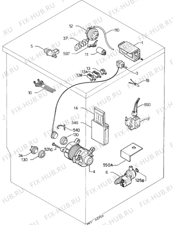 Взрыв-схема стиральной машины Zanussi ZF1250 - Схема узла Electrical equipment 268